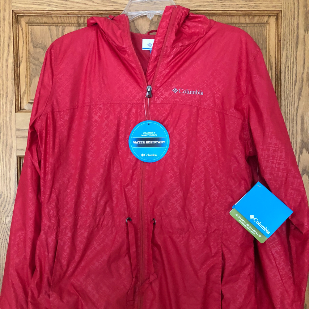 Columbia Rain Jacket, Red, Large